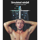Cefito 10'' Rain Shower Head Set Handheld Square High Pressure Twins Tap Chrome-3