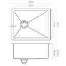 Cefito Kitchen Sink 45X39CM Stainless Steel Basin Single Bowl Silver-2