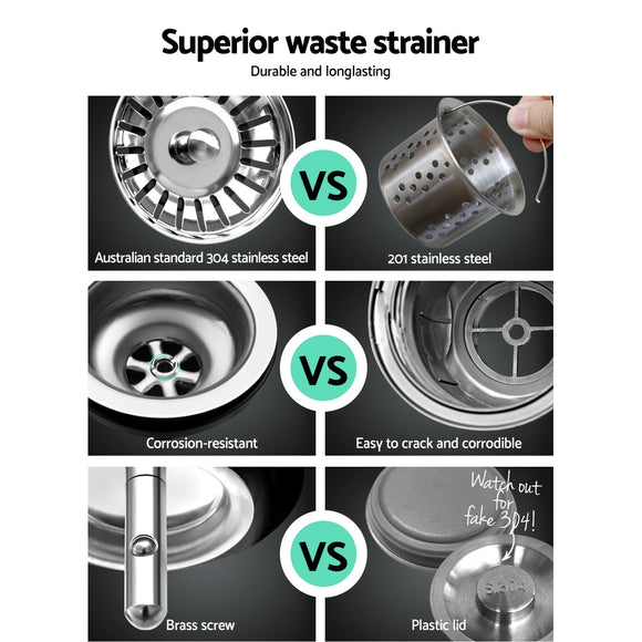 Cefito Kitchen Sink 53X50CM Stainless Steel Basin Single Bowl Silver