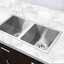 Cefito Kitchen Sink 77X45CM Stainless Steel Basin Double Bowl Silver-7