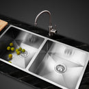 Cefito Kitchen Sink 86X44CM Stainless Steel Basin Double Bowl Silver-8