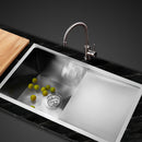 Cefito Kitchen Sink 87X45CM Stainless Steel Basin Single Bowl Silver-8