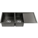 Cefito Kitchen Sink 100X45CM Stainless Steel Basin Double Bowl Nano Black-1