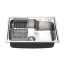 Cefito Kitchen Sink 61X43CM Stainless Steel Basin Single Bowl Silver Drain Basket-3