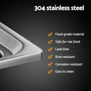 Cefito Kitchen Sink 61X43CM Stainless Steel Basin Single Bowl Silver Drain Basket-4