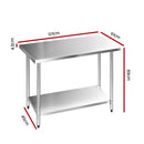 Cefito 1219 x 610mm Commercial Stainless Steel Kitchen Bench-2