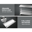 Cefito 1219 x 610mm Commercial Stainless Steel Kitchen Bench-5