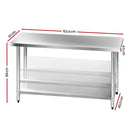 Cefito 1524 x 610mm Commercial Stainless Steel Kitchen Bench-2