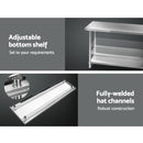 Cefito 1829 x 610mm Commercial Stainless Steel Kitchen Bench-5