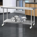 Cefito 304 Stainless Steel Kitchen Benches Work Bench Food Prep Table with Wheels 1829MM x 610MM-8