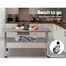 Cefito 304 Stainless Steel Kitchen Benches Work Bench Food Prep Table with Wheels 1829MM x 610MM-6