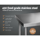 Cefito 610 x 1219mm Commercial Stainless Steel Kitchen Bench-3