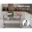 Cefito 430 Stainless Steel Kitchen Benches Work Bench Food Prep Table with Wheels 1219MM x 610MM-7