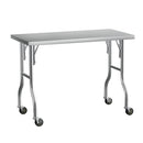 Cefito Stainless Steel Kitchen Benches Work Bench Wheels 122X61CM 430-1