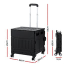 Emajin Shopping Trolley Cart 75L Foldable Black-2