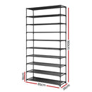 Artiss Shoe Rack Cabinet Stackable 50 Pairs 10-Tier Black-4