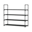 Artiss Shoe Rack 4-tier 16 Pairs Stackable Black-3