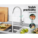 Cefito Kitchen Mixer Tap Mixer Round Sink Faucet Basin Laundry Chrome-5