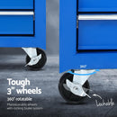 Giantz 15 Drawers Tool Chest Trolley Toolbox 2-in-1 Storage Blue-5