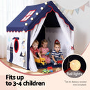Keezi Kids Play Tent Playhouse Castle with Floor Mat String Ball Light 134X103CM-5