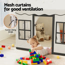 Keezi Kids Play Tent Playhouse Castle with String Lights Floor Mat Side Pocket-5