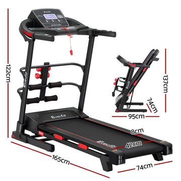 Everfit Treadmill Electric Home Gym Fitness Exercise Machine w/ Sit Up Bar 420mm - 0