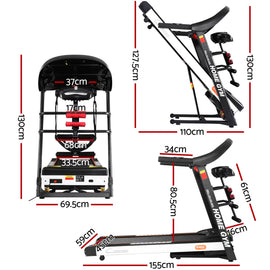 Everfit Treadmill Electric Home Gym Fitness Exercise Machine w/ Massager 450mm - 0
