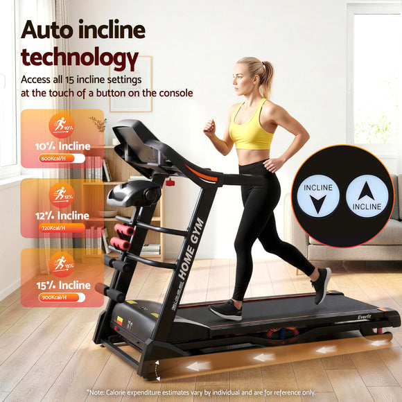 Everfit Treadmill Electric Home Gym Fitness Exercise Machine w/ Massager 480mm