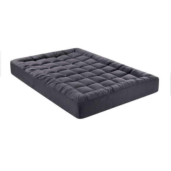 Giselle Bedding Bamboo Charcoal Filling Pillowtop Topper 1000GSM 5cm Thick Pillowtop Pad for Back Pain Relief Washable with 45cm Deep Pocket King