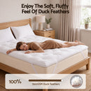 Giselle Double Pillow Top Mattress Topper 1300GSM White Duck Feather For Old Bed Upgrade 5cm Thick-4