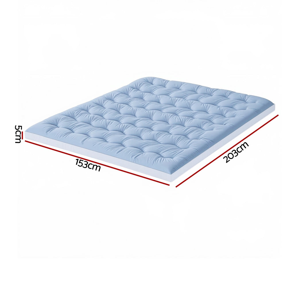 Giselle 5cm Mattress Topper Pillowtop toppers Double-Sided Queen - 0