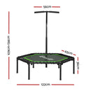 Everfit 48inch Hexagon Fitness Trampoline Rebounder Adjustable Handrail Green-2