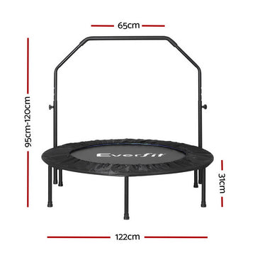 Everfit 48inch Round Fitness Trampoline Rebounder Adjustable Handrail Blue - 0