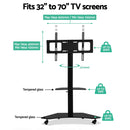 Artiss Mobile TV Stand for 32"-70" TVs Mount Bracket Portable Solid Trolley Cart-7