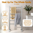 Devanti Electric Heated Towel Rail Rack 6 Bars Freestanding Clothes Dry Warmer-6