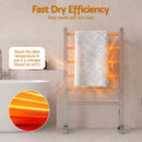 Devanti Electric Heated Towel Rail Rack 6 Bars with Timer Clothes Dry Warmer-2