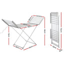 Devanti Electric Heated Towel Rail Rack 18 Bars Freestanding Clothes Dry Warmer-9