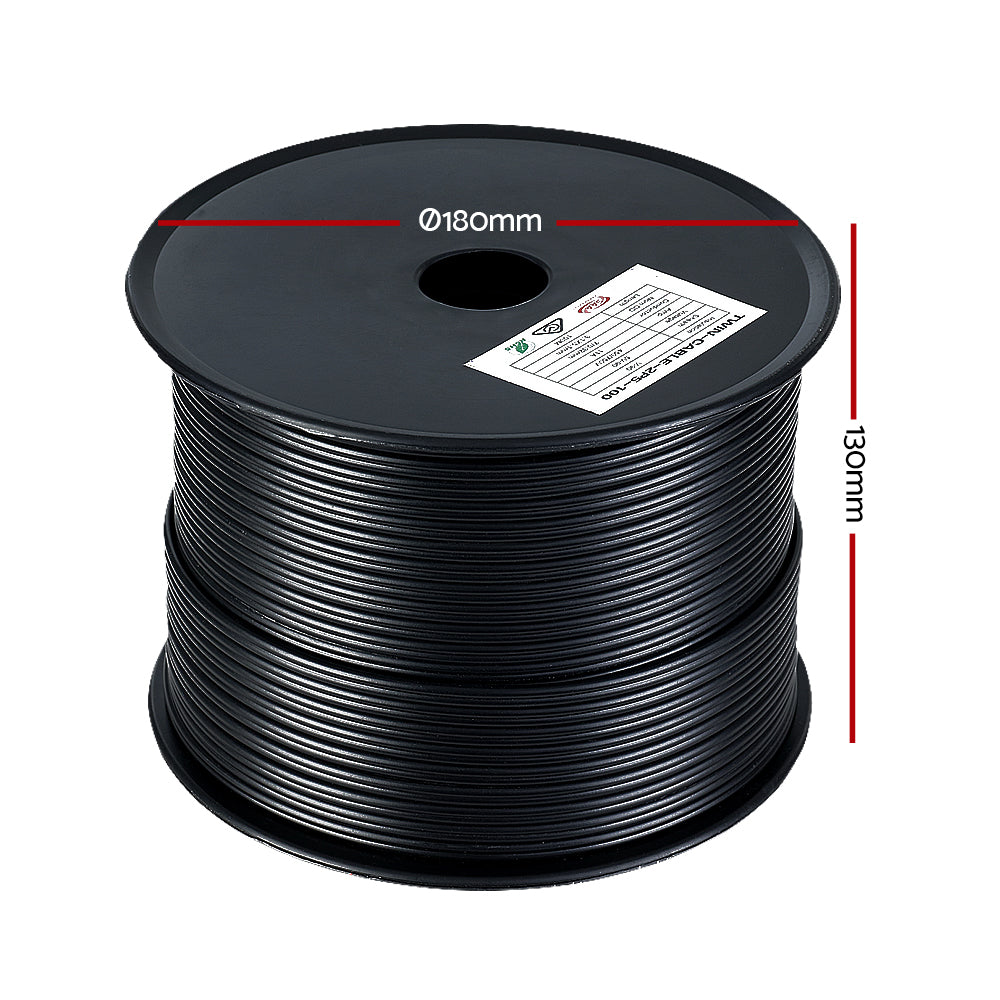Giantz 2.5MM 100M Twin Core Wire Electrical Cable Extension Car 450V 2 Sheath - 0