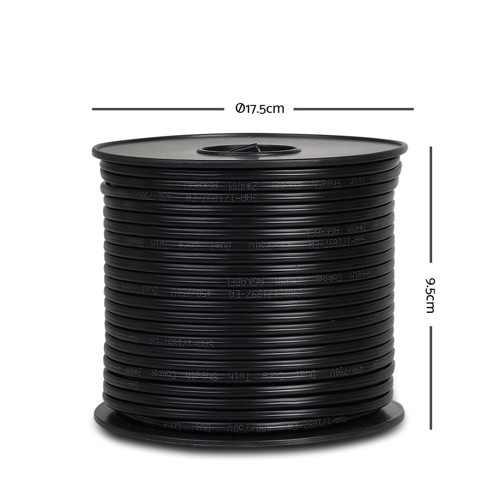 Giantz 3MM 100M Twin Core Wire Electrical Cable Extension Car 450V 2 Sheath - 0