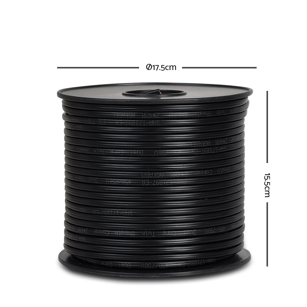 Giantz 4MM 100M Twin Core Wire Electrical Cable Extension Car 450V 2 Sheath - 0