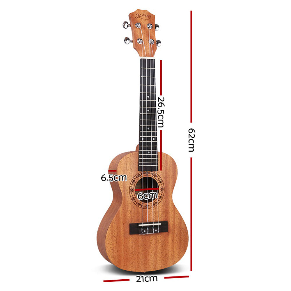 Alpha 23" Concert Ukulele Mahogany Ukuleles Uke Hawaii Guitar w/ Carry Bag - 0