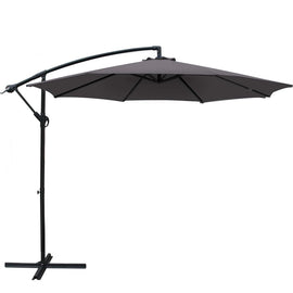 Instahut 3m Outdoor Umbrella Cantilever Beach Garden Patio Charcoal - 0