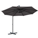 Instahut 3m Outdoor Umbrella Cantilever Beach Garden Patio Charcoal-3