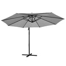Instahut 3m Outdoor Umbrella Cantilever Beach Garden Patio Grey-4