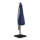 Instahut Outdoor Umbrella 3M Cantilever Beach LED w/Base Garden Shade Patio Navy-3