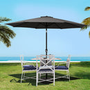 Instahut 3m Outdoor Umbrella Beach Pole Garden Patio Tilt Black-8