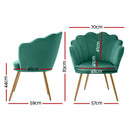Artiss Armchair Velvet Green Callista-3