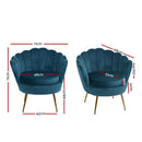 Artiss Armchair Velvet Blue Callista-2
