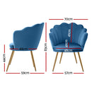 Artiss Armchair Velvet Blue Callista-3