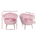 Artiss Armchair Velvet Pink Callista-2